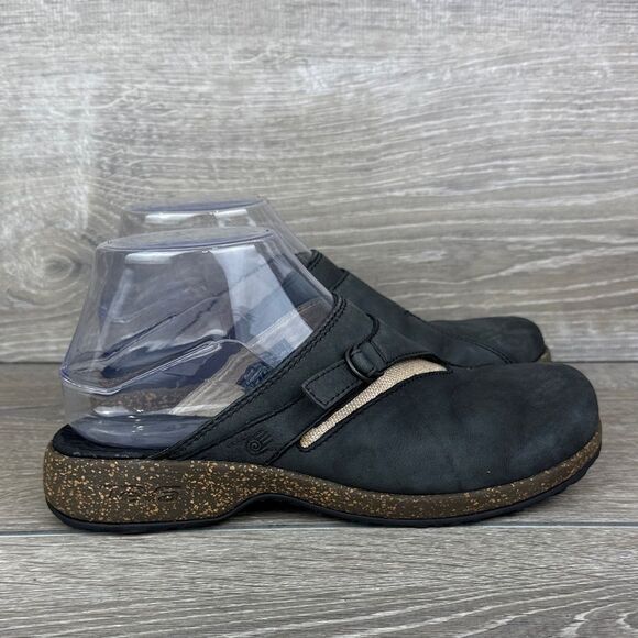 Teva Ventura Women’s Sz 6.5 Black Nubuck Slip-On Strap Comfort Loafer Mule Clog - Picture 1 of 12